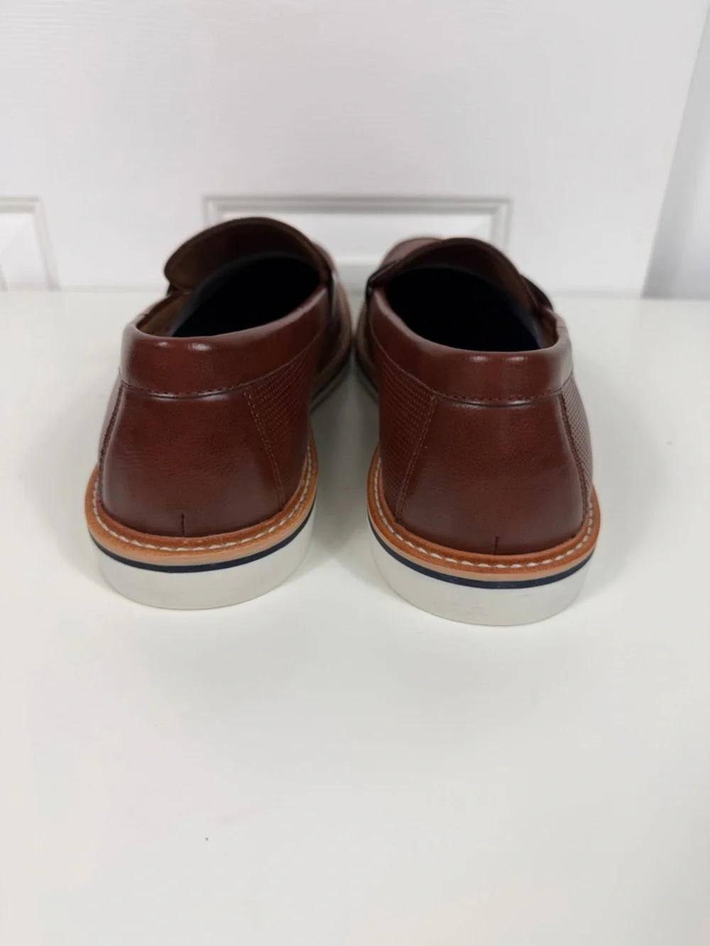 Madden M-Vonstr Men’s Cognac Leather Perforated Penny Loafers Size‎ 10